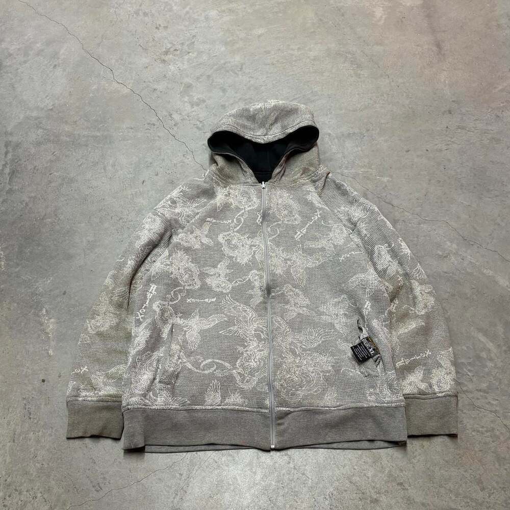 Vintage Avirex Dove Reversible Waffle Knit Zip Up Hoodie